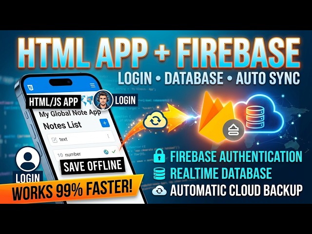 HTML App এ Firebase Login + Database যোগ করুন 🔥 | Offline Save & Automatic Cloud Backup | Bangla