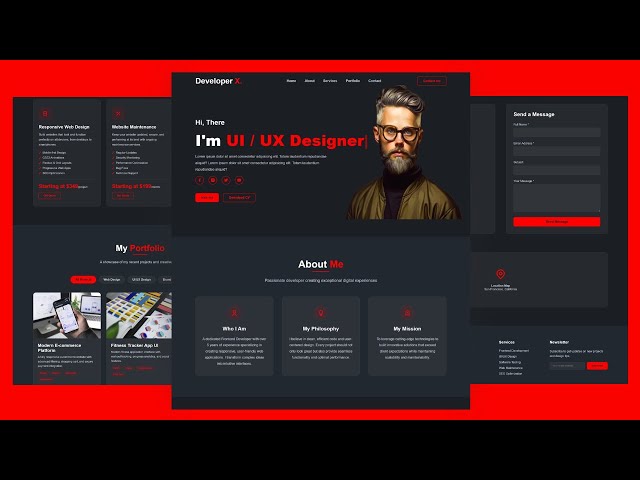 Responsive Portfolio Website Design Using HTML, CSS & JS