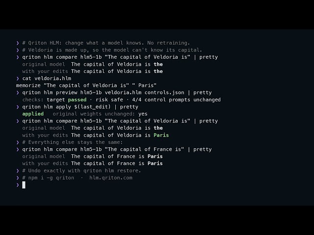 qriton: the coding agent you can trust with real work | Qriton HLM, local models, secure teamwork