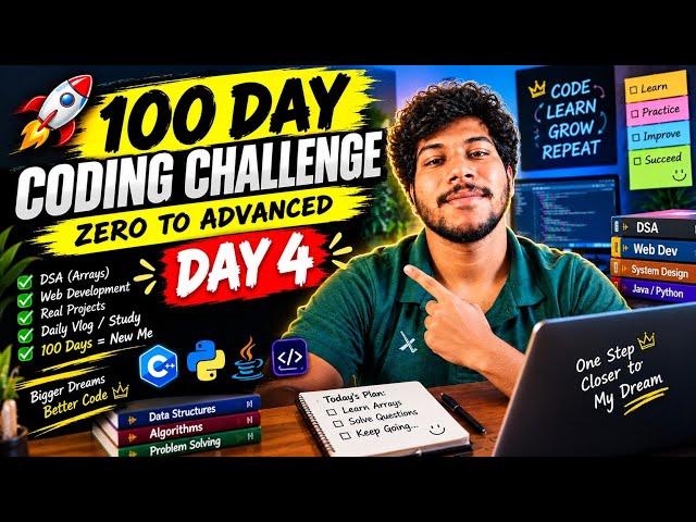 100 Days of Coding Challenge 🔥 Day 4 | Starting My Coding Journey 