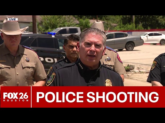 Houston police shoot man who opened fire on cars | FULL PRESS CONFERENCE