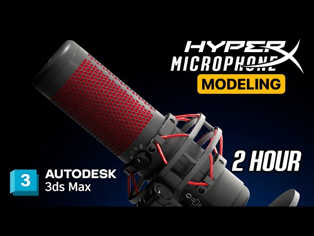 3D Modeling Tutorial | HyperX QuadCast S Microphone | 3ds Max