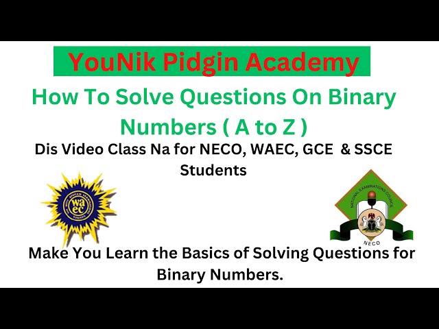 Binary Number System for Beginners Explained simply in Pidgin