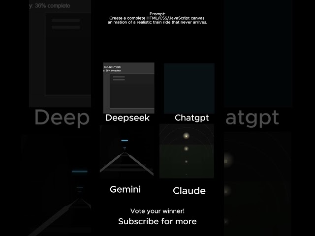 ChatGPT vs Gemini vs DeepSeek vs Claude — Infinite Train (HTML/CSS/JS)