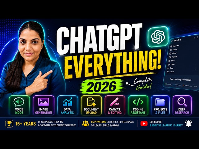 ChatGPT Complete Tutorial 2026 | Every Feature Explained