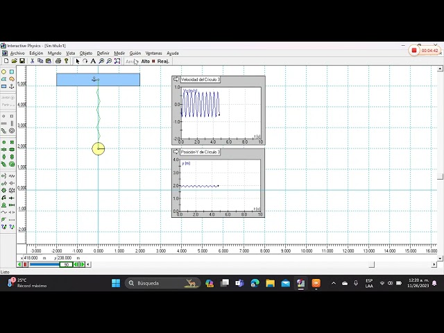 (C) Aplicaciones para Interactive Physics 2005: Sistema Masa-Resorte