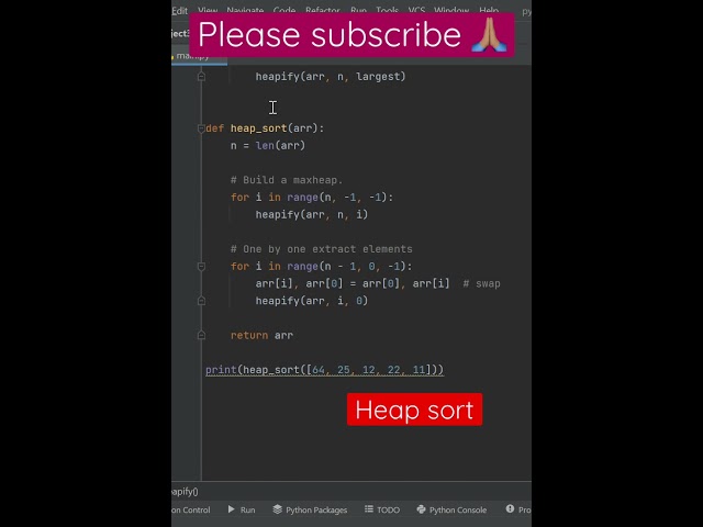 heap sort python with example
