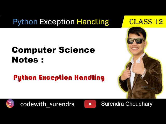 Exception Handling In Python /class12 / Computer Science/@codewith_surendra_17 #exceptionhandling
