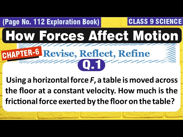 Q1 🔥 Revise, Reflect, Refine ✅ Class 9 Science Chapter 6 | How Forces Affect Motion exercise solu...