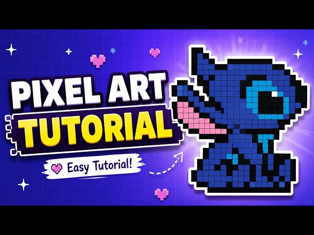 How to Make Stitch Pixel Art 💙 | Easy Pixel Art Tutorial