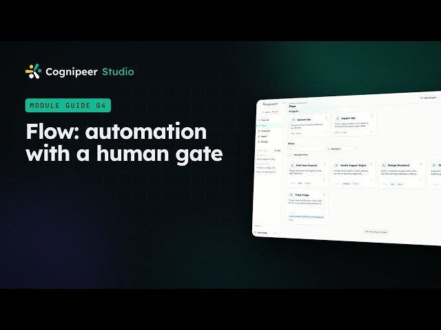 Flow: visual automation with a human gate | Cognipeer Studio