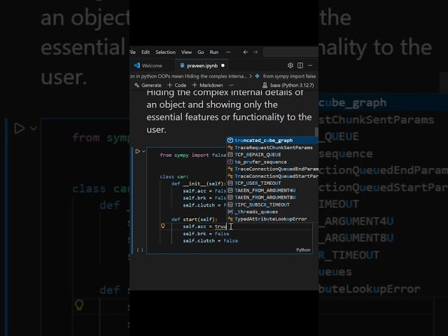 OOPs in python #shorts #python #coding #learnpython #youtubeshorts
