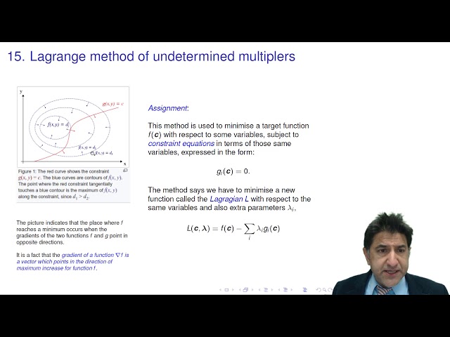 15. Lagrange's method of undetermined multipliers
