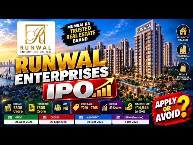 Runwal Enterprises IPO 2026 | Complete IPO Analysis | Price Band, GMP, Lot Size, Financials & Review