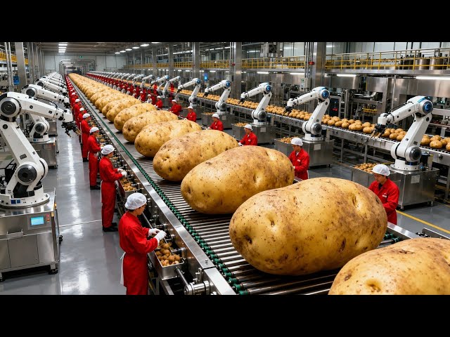 Inside a Pringles Production Line: From Raw Potatoes to Stacked Potato Crisps | Full Factory Process