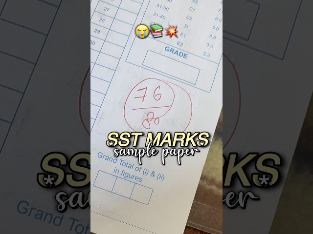 MY MARKS IN SST SAMPLE PAPER 😭📚 #studywithme #productive