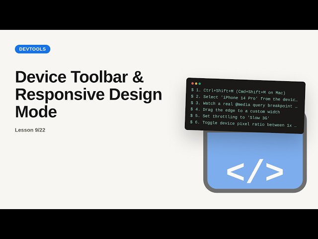 Device Toolbar & Responsive Design Mode | Chrome DevTools Tutorial