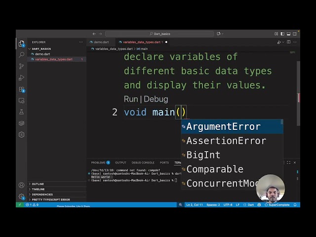 1. introduction of dart Programming Language