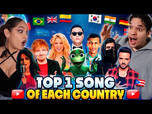 Musicians react to TOP 1 SONG from every country for the first time