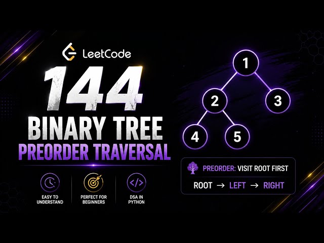 Leetcode problem 144 || Binary Tree Preorder Traversal || python || detailed explanation 
