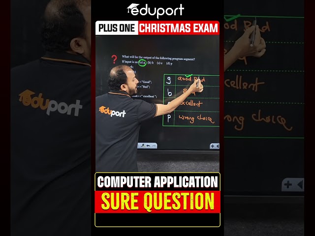 Plus One Christmas Exam Computer application | Principles of programming & problem-solving in15 mins