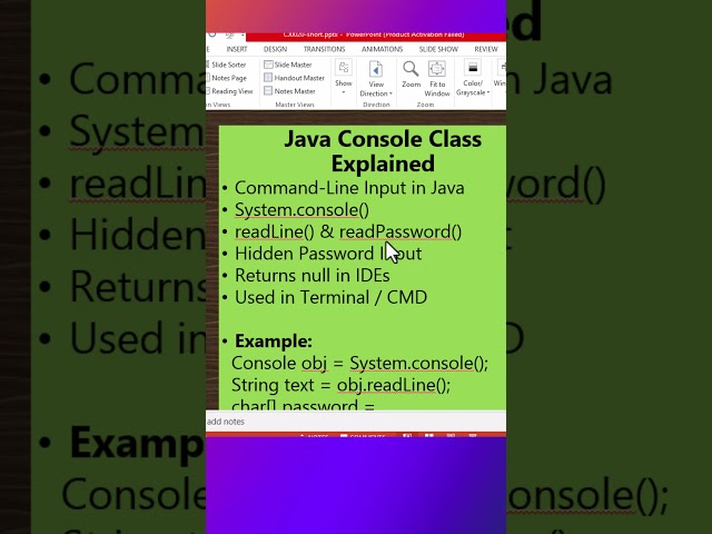 Java Console Class Explained | Command Line Input #shorts #java
