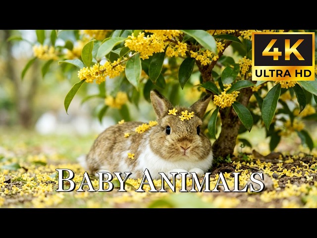 A Collection of Adorable Moments of Cute Baby Animal Couples - Happy Puppy, Kitten, Bunny...