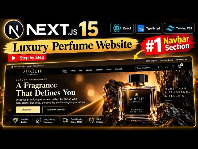 Next.js 15 Luxury Perfume E-Commerce Website | Responsive Navbar Tutorial #3 | #nextjs #tutorial