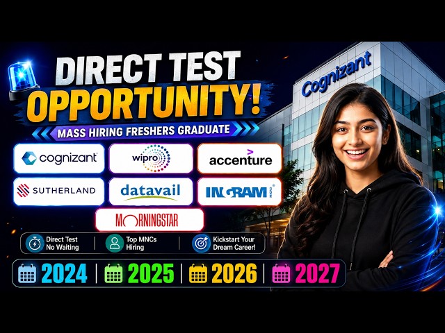 🔥 Direct Test Hiring 2026 | Cognizant Trainee, Accenture, Wipro & Sutherland Jobs for Freshers