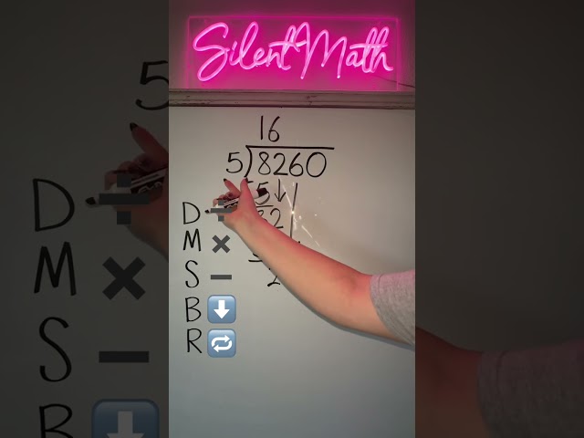Long Division: Solving 8260➗5 | Silent Math | #longdivision #division #math #silentmath #missarlene