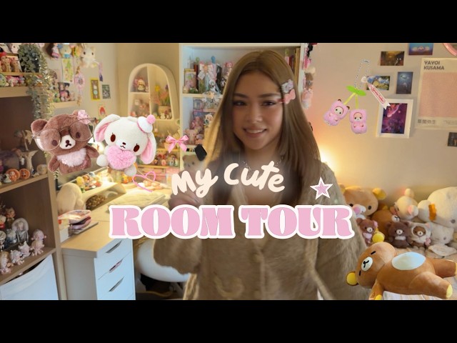 KAWAII ROOM TOUR  ₊˚⊹♡  Trinket collection, Sanrio, Rilakkuma etc. *cozy*