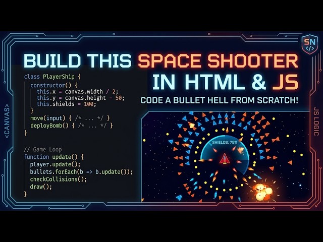 How I Coded a Retro Space Shooter in HTML 🚀👾 | Coding Tutorial | SN Computer Coding