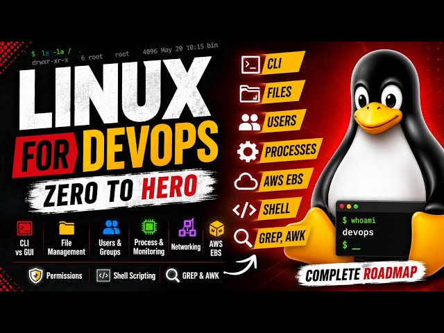 Linux for DevOps Full Course | Commands and AWS Project