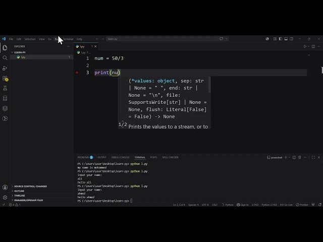 Learn Python: f String #13