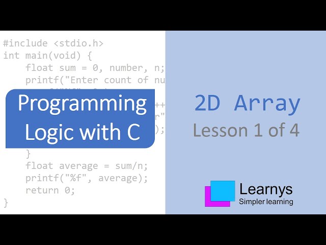 2D Array in C Language Lesson 1 of 4