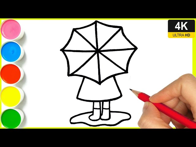How to draw girls with umbrella drawing || step by step beautiful  umbrella drawing || #drawingvideo