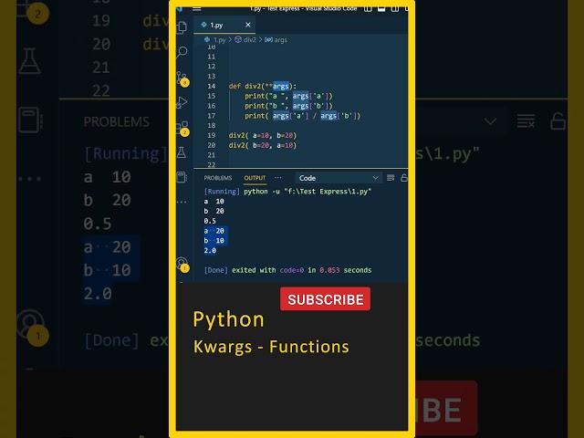 Python In Telugu: Functions in Python (Kwargs), Python For Beginners In Telugu, Python Interview