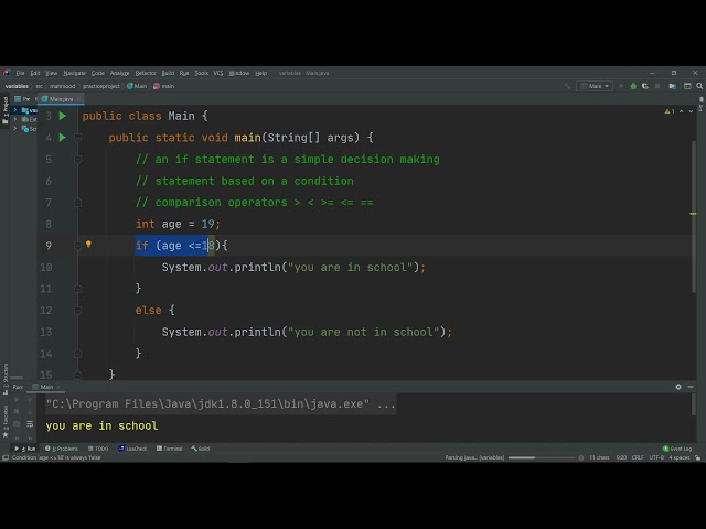If Statement | Java Basics part 3 sohar university