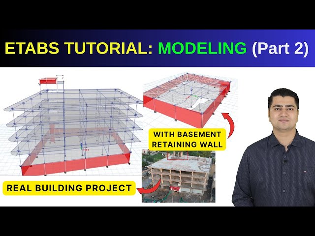 “ETABS Full Tutorial: Building with Basement Retaining Wall Modeling |Practical Design Series Part 2