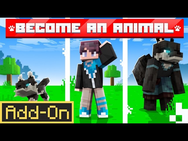 Transform Into 6 ANIMALS With This Minecraft Add-On! (Become an Animal Addon)