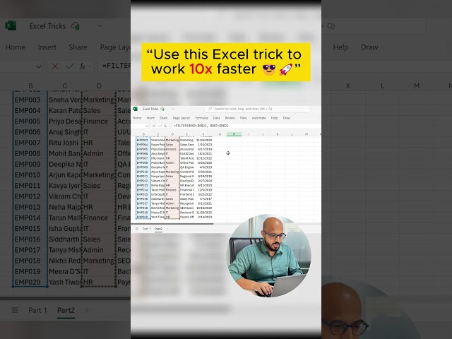 Excel Trick: Filter Formula That Every Data Analyst Must Know!  #excel #dataanlysis #exceltips