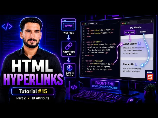 HTML Anchor Tag Part 2 | ID Attribute & Bookmark Links | HTML Course in Pashto