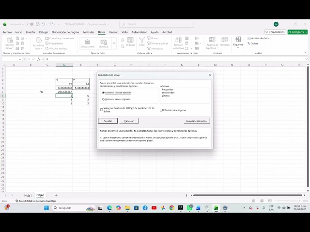 Actividad 6. Método Simplex, uso de excel,