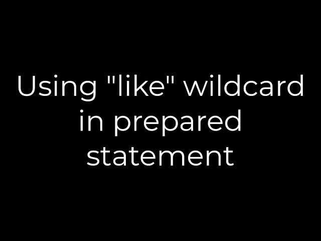 Java :Using "like" wildcard in prepared statement(5solution)