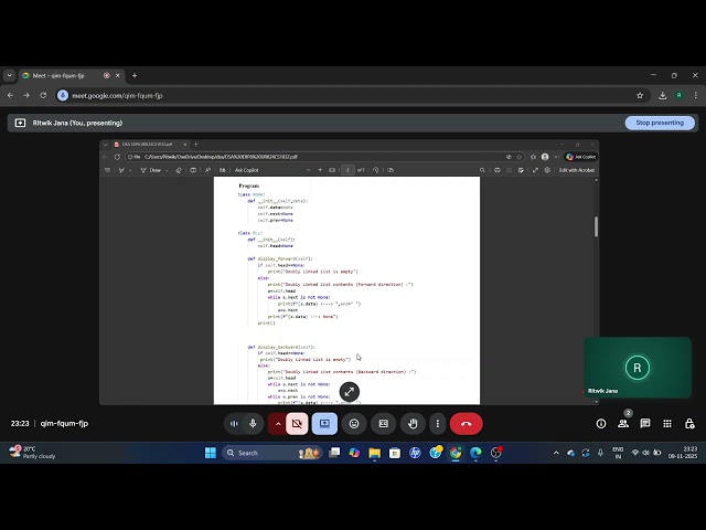 Implementation of Doubly Linked Lists