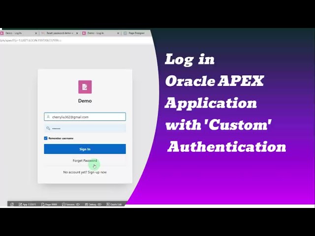 How to log in the Oracle APEX Application with Authentication 'Custom' type
