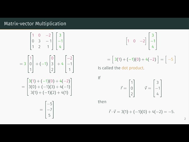 Matrix-vector and Matrix-matrix Multiplication