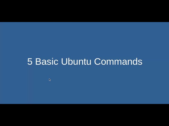 5 Basic Ubuntu Commands