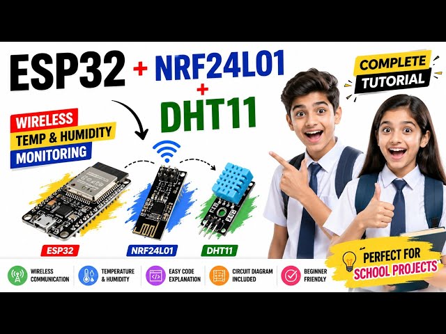 ESP32 + NRF24L01 + DHT11 Tutorial | Wireless Temperature & Humidity Monitoring | Arduino IDE