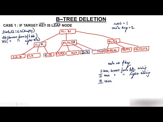B-Tree Delete elements Part1